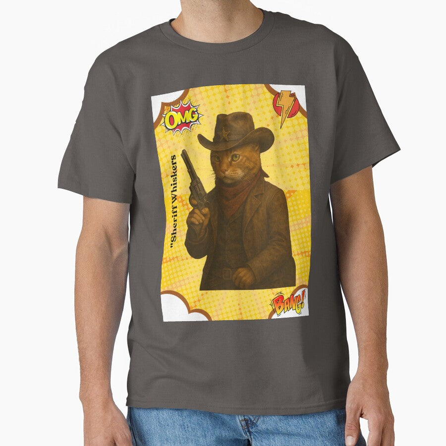 Cowboy cat with hat and gun by KantaponEarth T-Shirts, Hoodie, Sweatshirt | BlankRebels.com (Image 1)