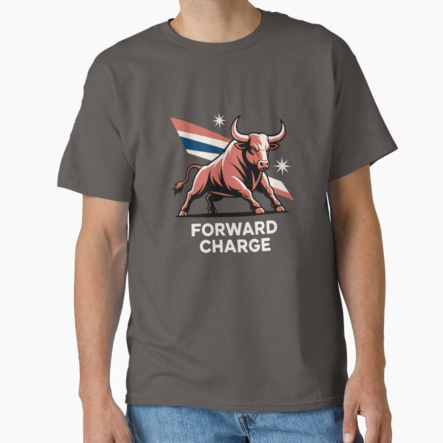 Forward Charge Powerful Charging Bull Strength and Determination Art by SplashTastic T-Shirts, Hoodie, Sweatshirt (Image 1)