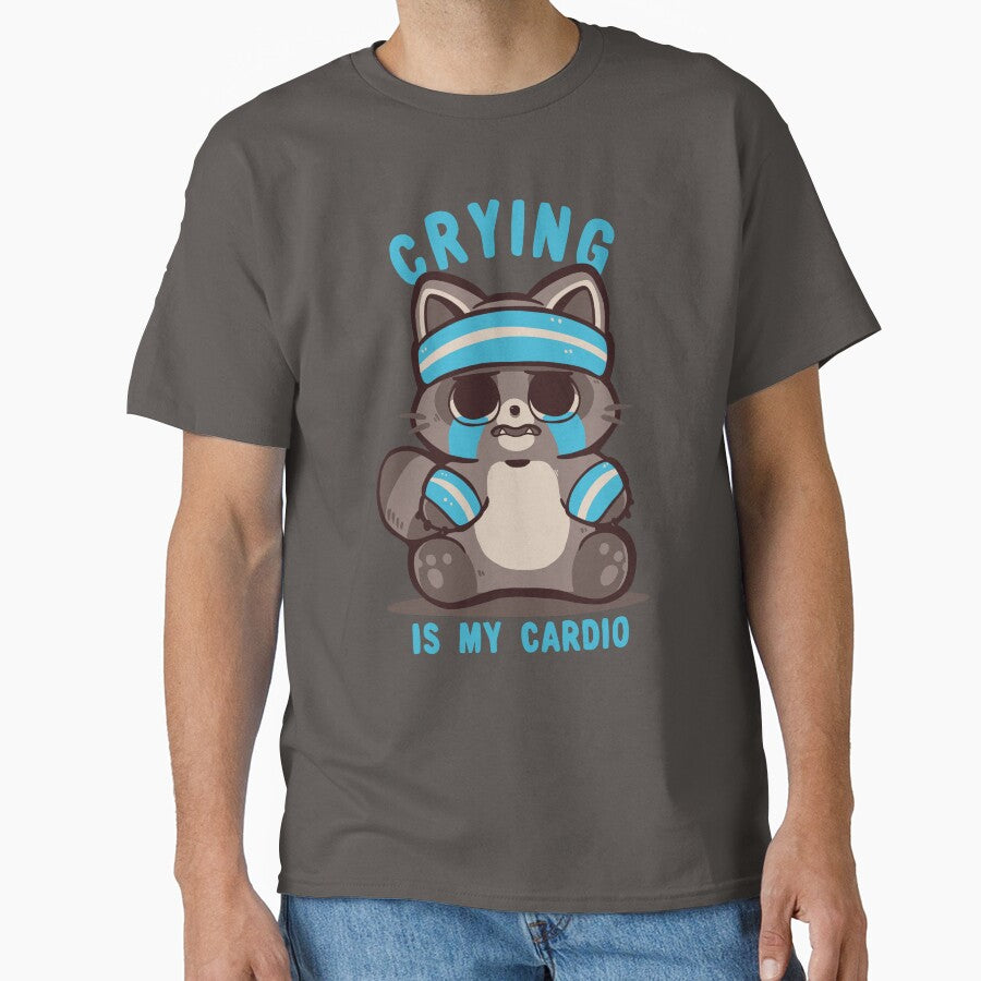 Crying is my Cardio Raccoon by TechraNova T-Shirts, Hoodie, Sweatshirt | BlankRebels.com (Image 1)