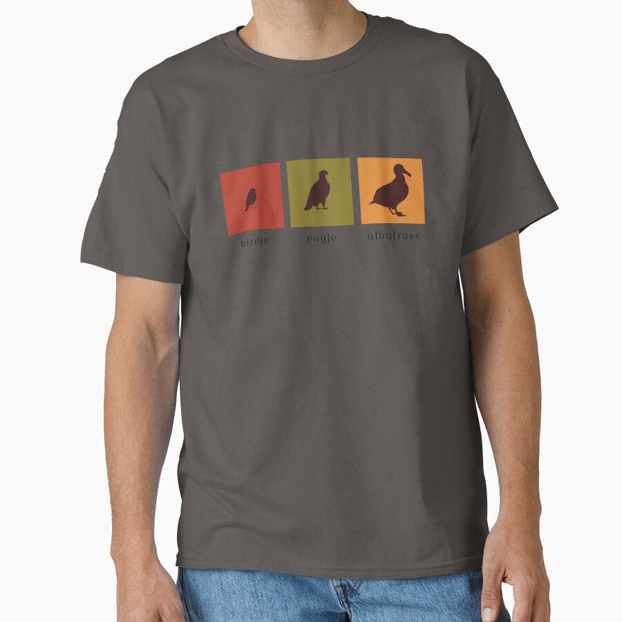 Golf Birdie Eagle Albatross (Black Text, Fall Colors) by kkhanart