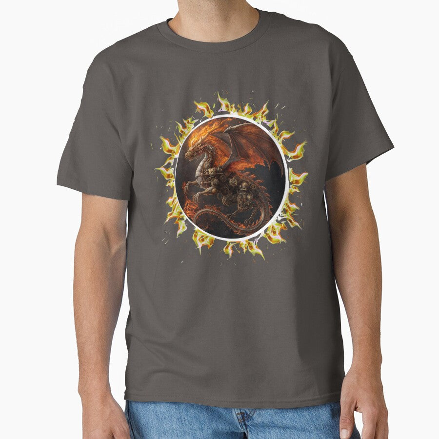 Fire dragon with mechanical  details by BandGTees T-Shirts, Hoodie, Sweatshirt | BlankRebels.com (Image 1)