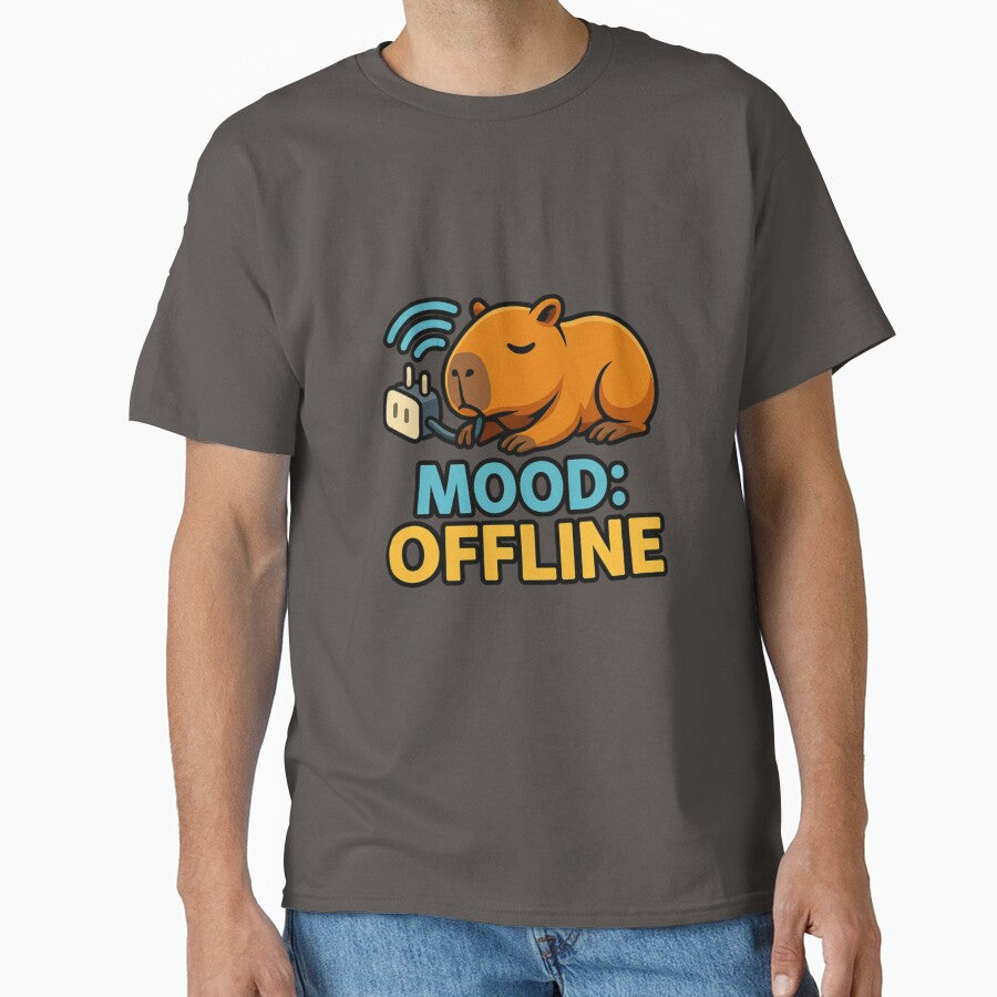 Mood: Offline – Sleeping Capybara by MOAVE-Design T-Shirts, Hoodie, Sweatshirt | BlankRebels.com (Image 1)