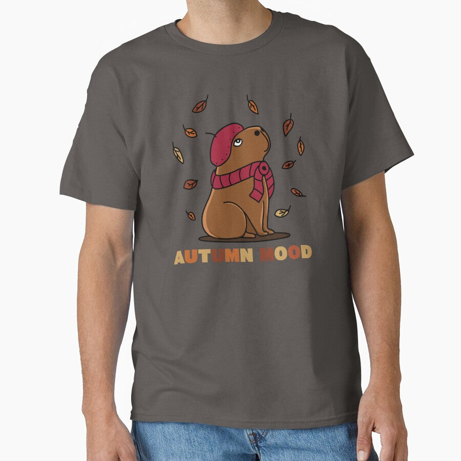 Autumn Mood Cute Capybara Illustration by Absyntart T-Shirts, Hoodie, Sweatshirt | BlankRebels.com (Image 1)