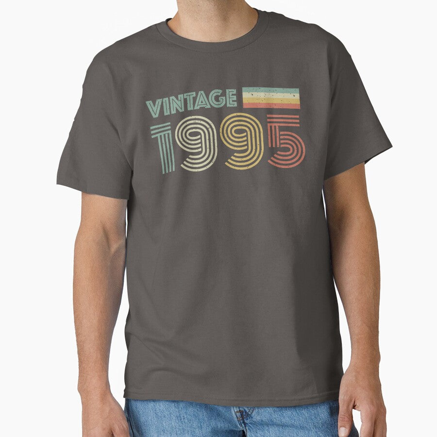 Mens Vintage 1995 30th Birthday Shirt Retro Style Funny 30th Birthday Gift by LessIsLoud Hoodie, Sweatshirt (Image 1)