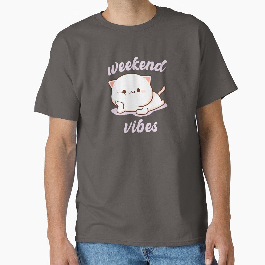 Weekend Vibes Lazy Cat Kawaii by everything4eva T-Shirts, Hoodie, Sweatshirt | BlankRebels.com (Image 1)