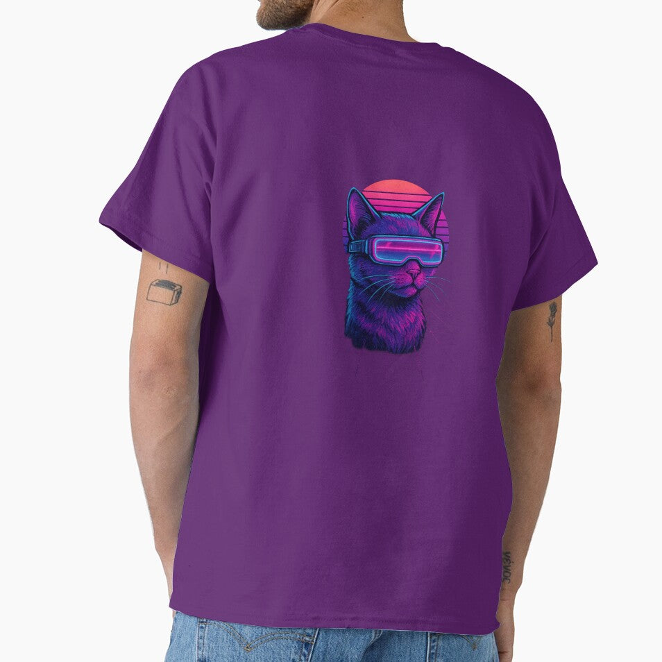 Vaporwave Cyber Cat – Neon Futuristic Streetwear Design by PadreNova T-Shirts, Hoodie, Sweatshirt | BlankRebels.com (Image 1)