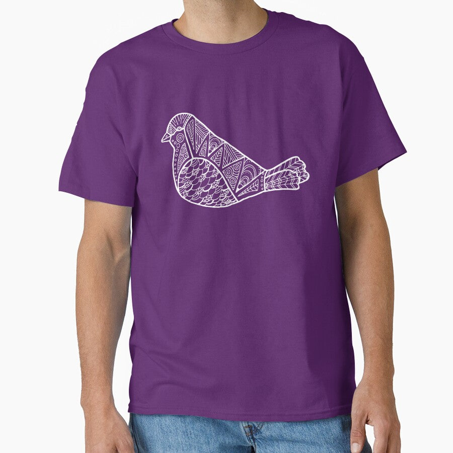 Color Me Bird : White on Teal by Janelle Wourms T-Shirts, Hoodie, Sweatshirt | BlankRebels.com (Image 1)