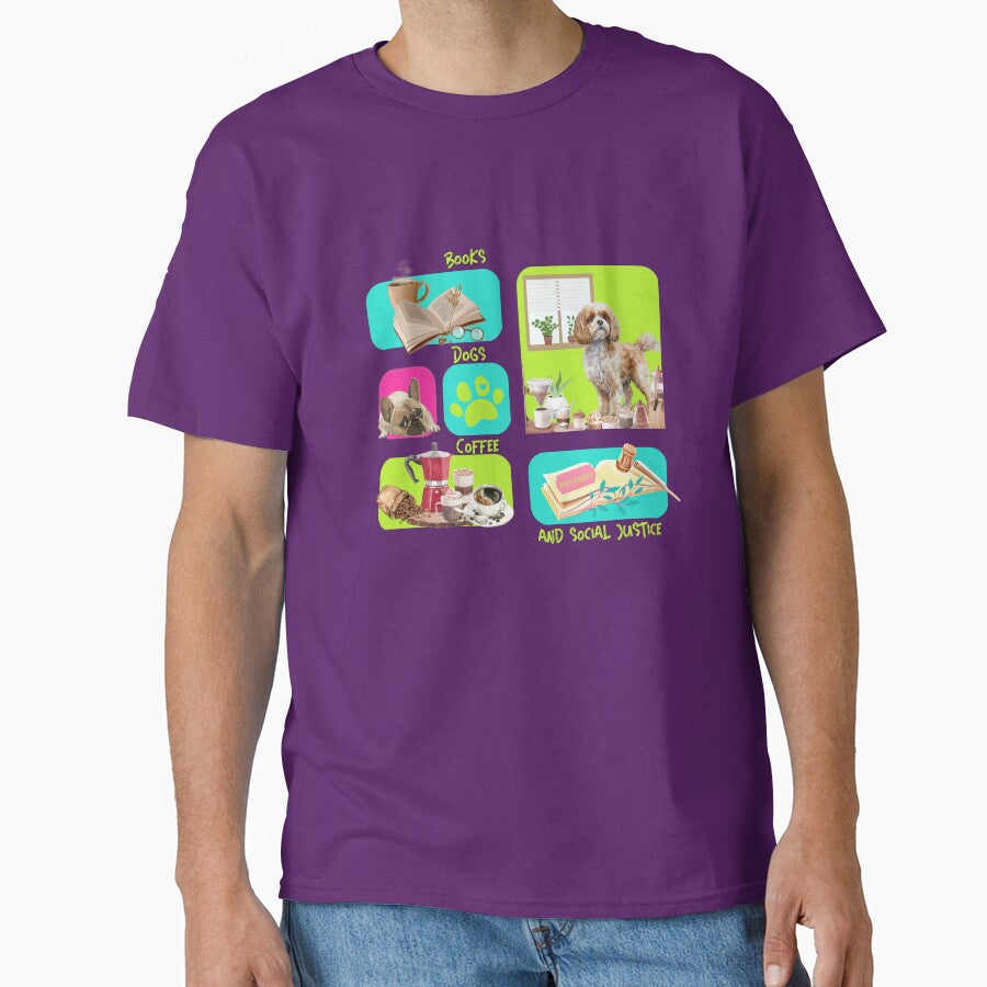 books and coffee and dogs and social justice Neon colors by PositiveIdeas T-Shirts, Hoodie, Sweatshirt (Image 1)