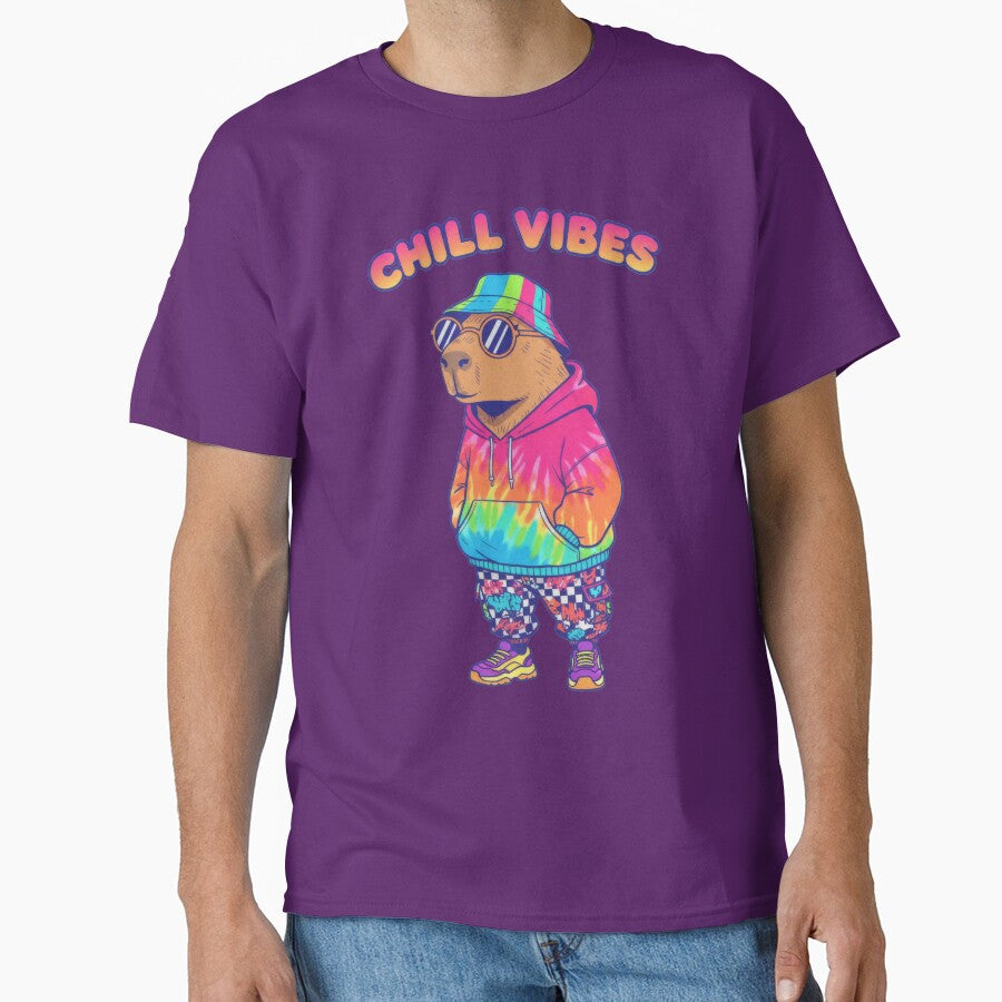 Retro Capybara Chill Vibes Tie Dye Streetwear Aesthetic by seven things shop T-Shirts, Hoodie, Sweatshirt (Image 1)