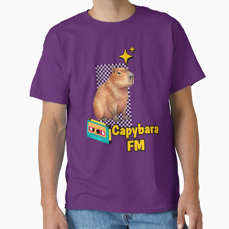 Capybara FM – Retro Cute Capybara with Cassette & 90s Vibes by MarcelooArt T-Shirts, Hoodie, Sweatshirt (Image 1)