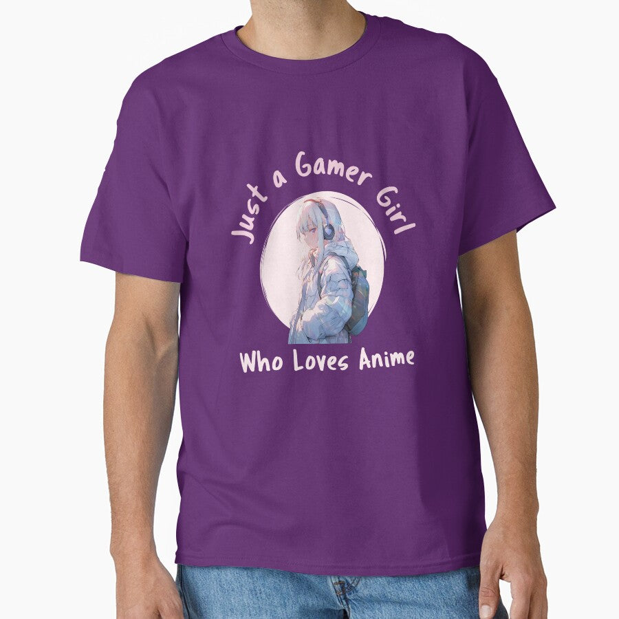 Just A Gamer Girl Who Loves Anime by SuperstyleTees T-Shirts, Hoodie, Sweatshirt | BlankRebels.com (Image 1)