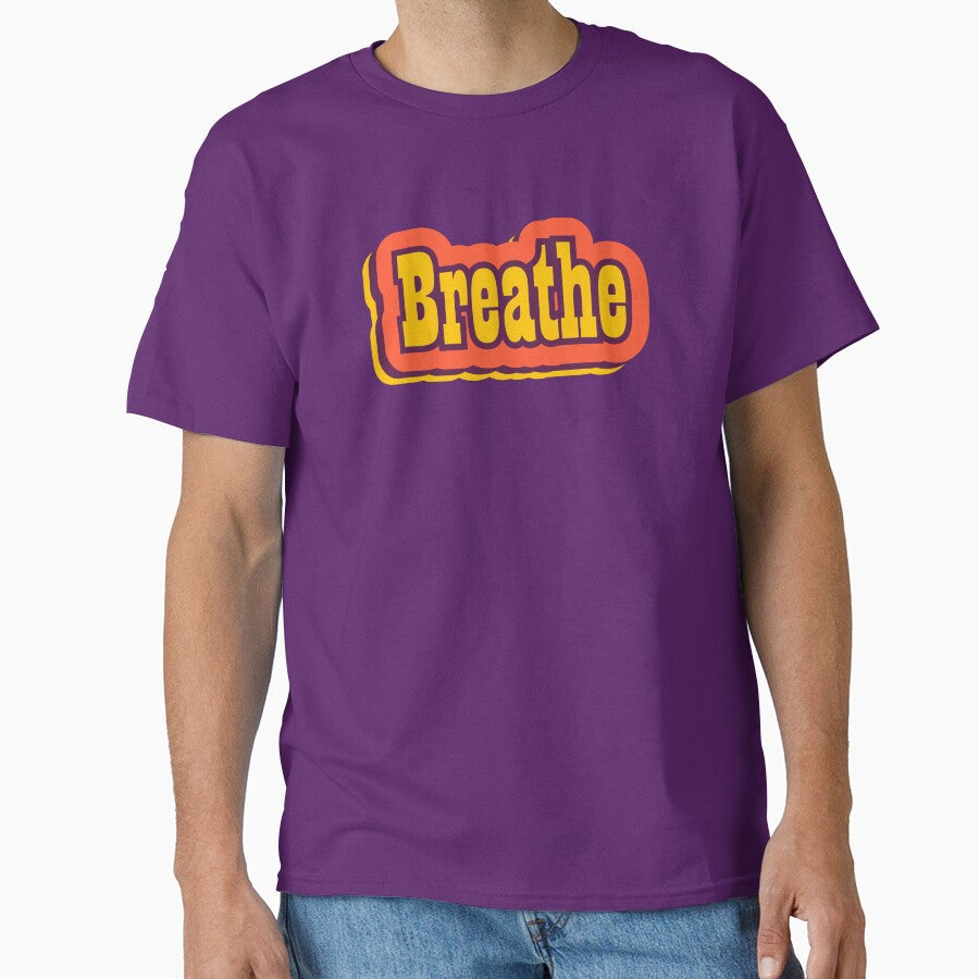 Breathe Retro Typography by ArtNoveltee T-Shirts, Hoodie, Sweatshirt | BlankRebels.com (Image 1)