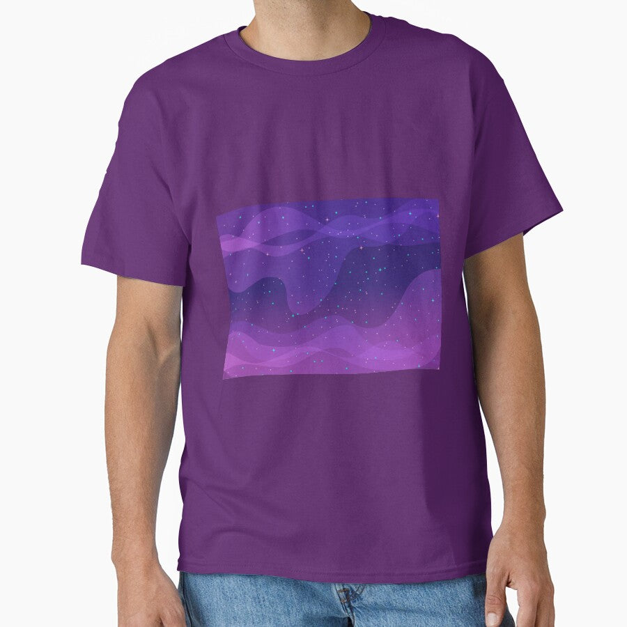 abstract blue background with stars, cartoon galaxy background by SabinArt T-Shirts, Hoodie, Sweatshirt (Image 1)