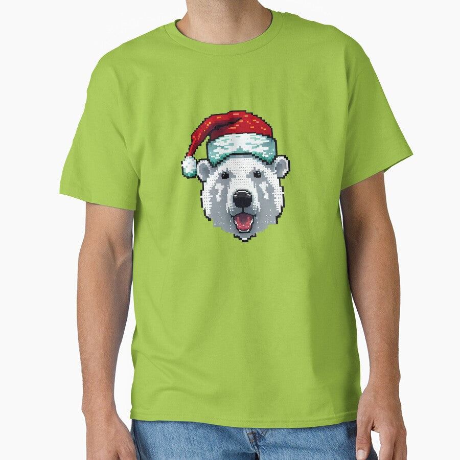 Polar bear with Santa hat. by Pixelarium T-Shirts, Hoodie, Sweatshirt | BlankRebels.com (Image 1)