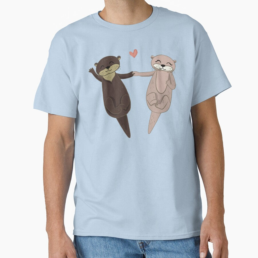 Otter, Otter Holding Hands, Important Otters by FunkyFusionArt T-Shirts, Hoodie, Sweatshirt | BlankRebels.com (Image 1)