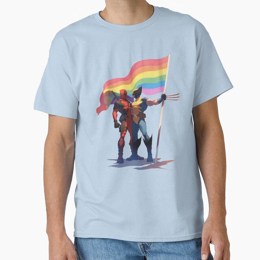 Dynamic Superhero Duo Rainbow Pride Flag T-Shirts, Hoodie, Sweatshirt