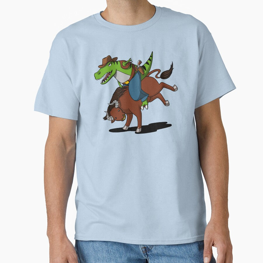T-Rex Dinosaur Cowboy Riding Bull by underheaven T-Shirts, Hoodie, Sweatshirt | BlankRebels.com (Image 1)
