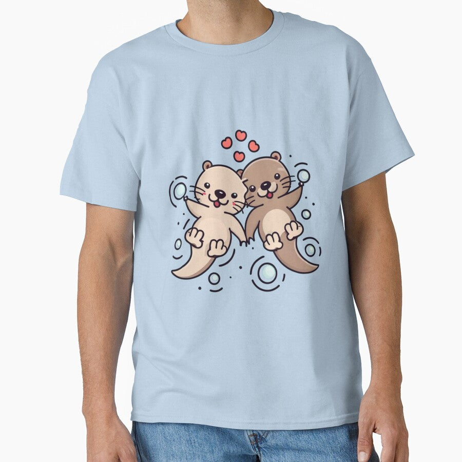 Significant Otters Otters Holding Hands by Clouth Clothing  ⭐⭐⭐⭐⭐ T-Shirts, Hoodie, Sweatshirt | BlankRebels.com (Image 1)
