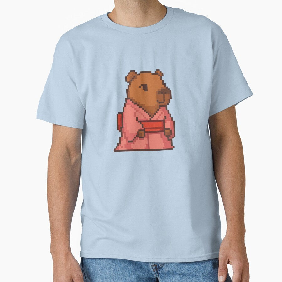 Elegant Capybara – Kimono Pixel Character by retro_pixel T-Shirts, Hoodie, Sweatshirt | BlankRebels.com (Image 1)