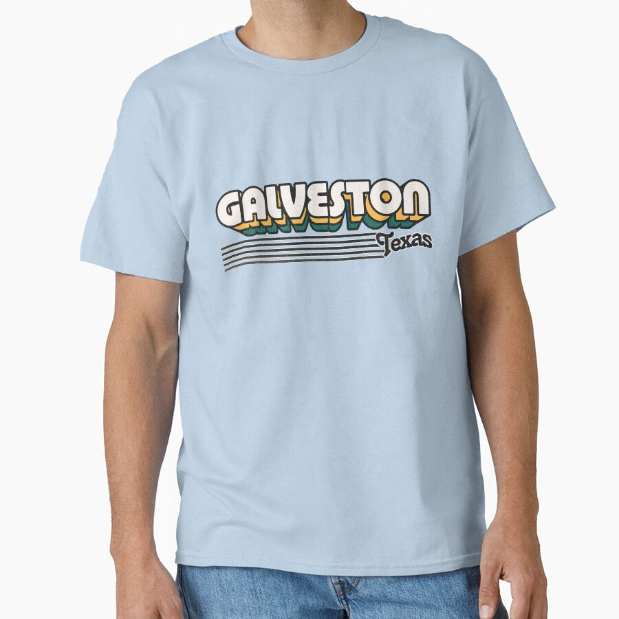 Galveston, Texas | Retro Stripes by retroready T-Shirts, Hoodie, Sweatshirt | BlankRebels.com (Image 1)