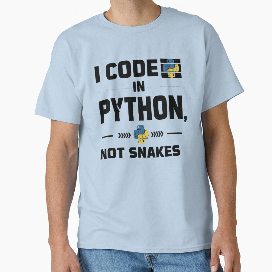 I Code in Python, Not Snakes – Funny Programmer Humor T-Shirt by RMTrendy Hoodie, Sweatshirt | BlankRebels.com (Image 1)
