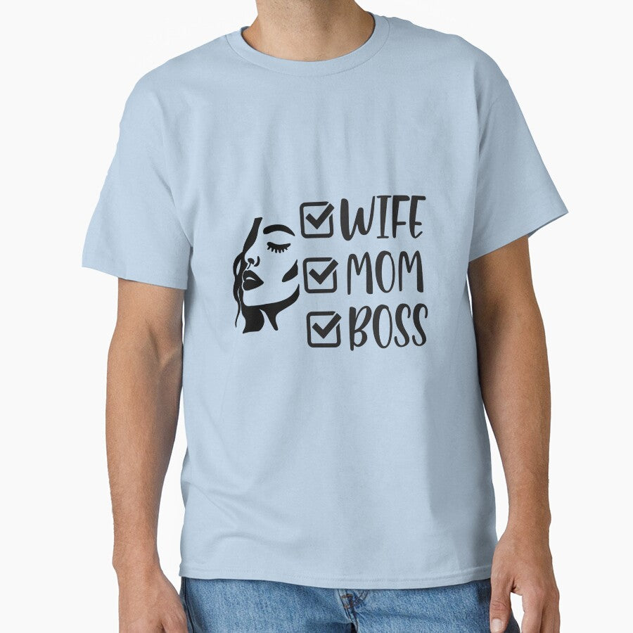 Wife Mom Boss - Modern Line Art Woman Checklist by Pukisdaizi T-Shirts, Hoodie, Sweatshirt | BlankRebels.com (Image 1)