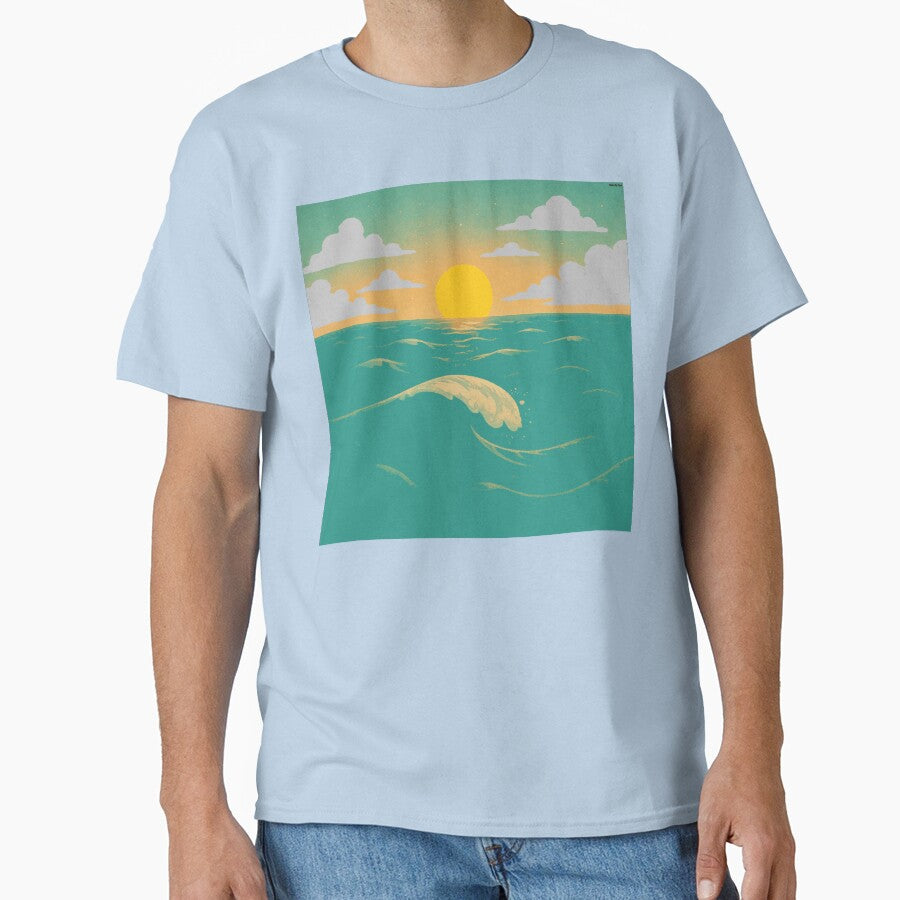 Ocean Water Waves Sunset by tacoDaBomb T-Shirts, Hoodie, Sweatshirt | BlankRebels.com (Image 1)