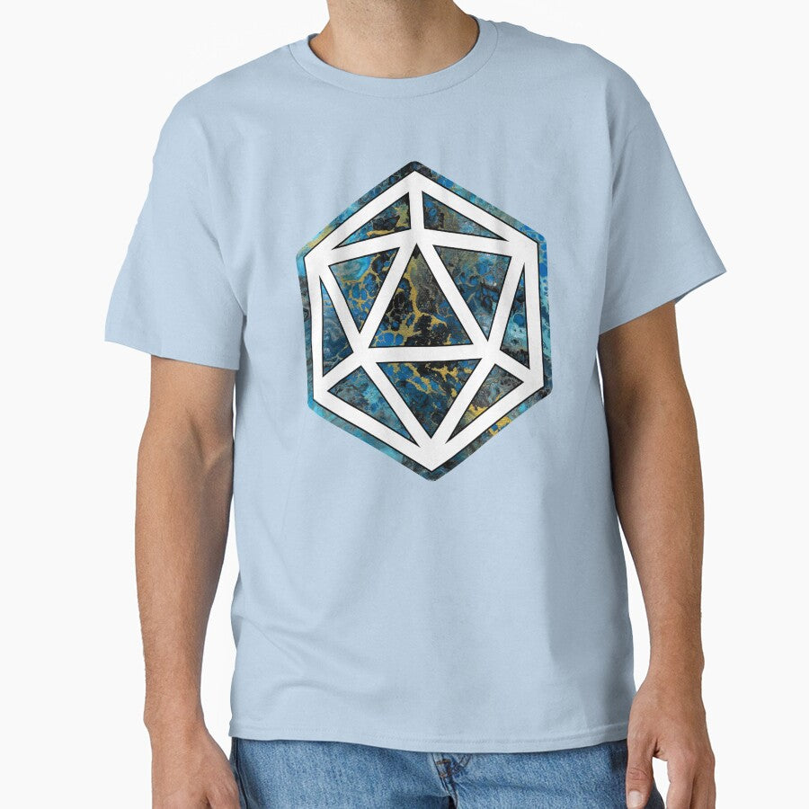 Critical Splash D20 - Acrylic Pour by HandmadeHill T-Shirts, Hoodie, Sweatshirt | BlankRebels.com (Image 1)