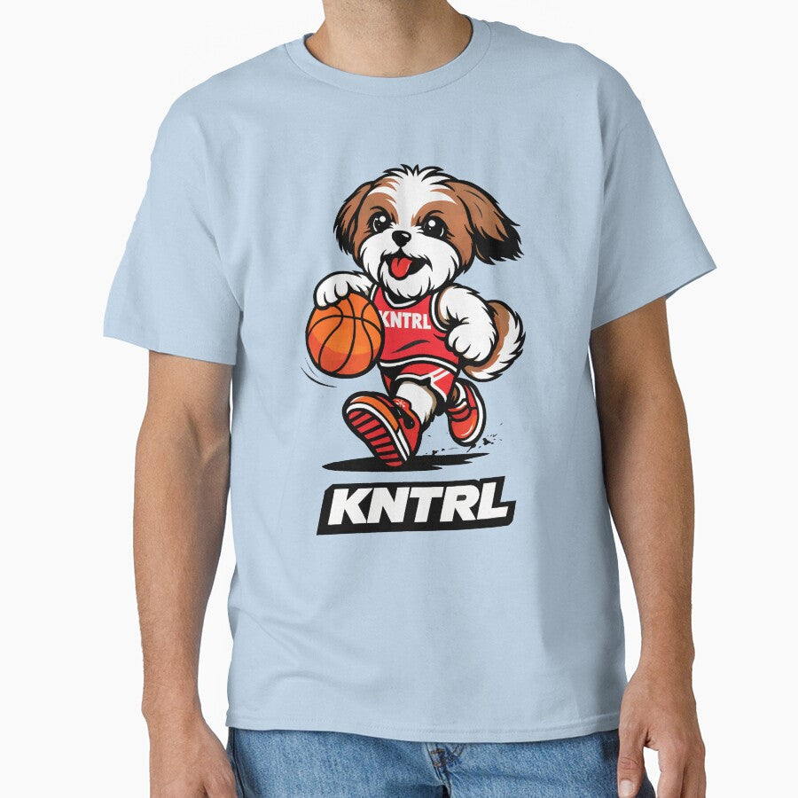 KNTRL Basketball Shih Tzu Dog Mascot T-Shirt | Streetwear Sports Cartoon Graphic by OreoStudio Hoodie, Sweatshirt (Image 1)