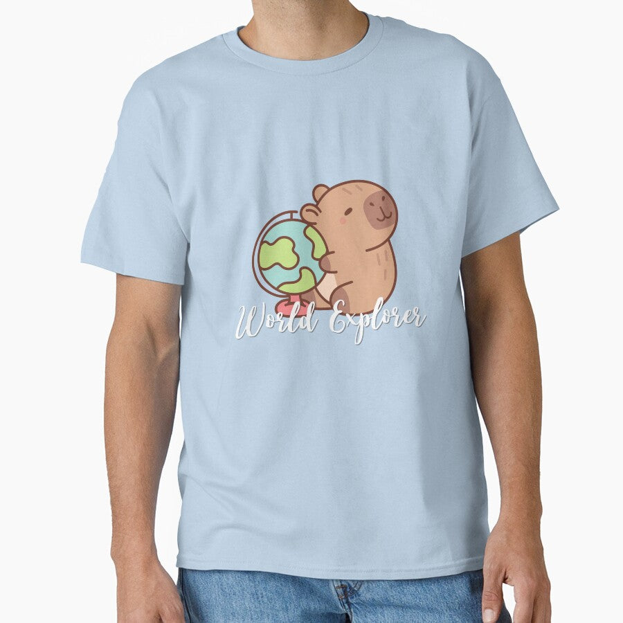 World Explorer Capybara Design by MintNinja17 T-Shirts, Hoodie, Sweatshirt | BlankRebels.com (Image 1)
