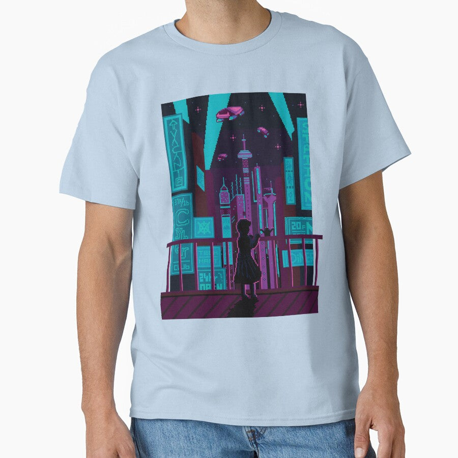 Synthwave Retrowave Pixel Art Vaporwave Outrun by DerNerd T-Shirts, Hoodie, Sweatshirt | BlankRebels.com (Image 1)