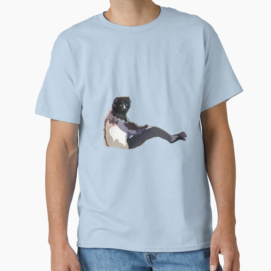 M is for Milne Edwards Sifaka, Milne-Edwards’ Sifaka Illustration – Madagascar Lemur Art for Wildlife... (Image 1)