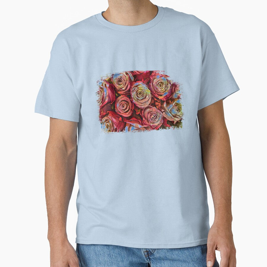 Colorful Roses In A Grunge Style by Heathermarie321 T-Shirts, Hoodie, Sweatshirt | BlankRebels.com (Image 1)