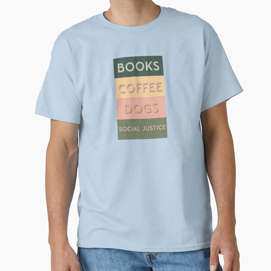 Books and coffee and dogs and social justice retro vintage 2 by somi3art T-Shirts, Hoodie, Sweatshirt (Image 1)