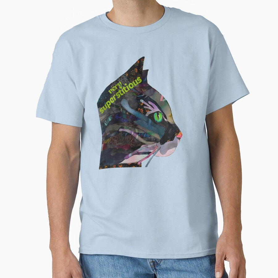 Black Cat Very Superstitious by karenpaytonart T-Shirts, Hoodie, Sweatshirt | BlankRebels.com (Image 1)