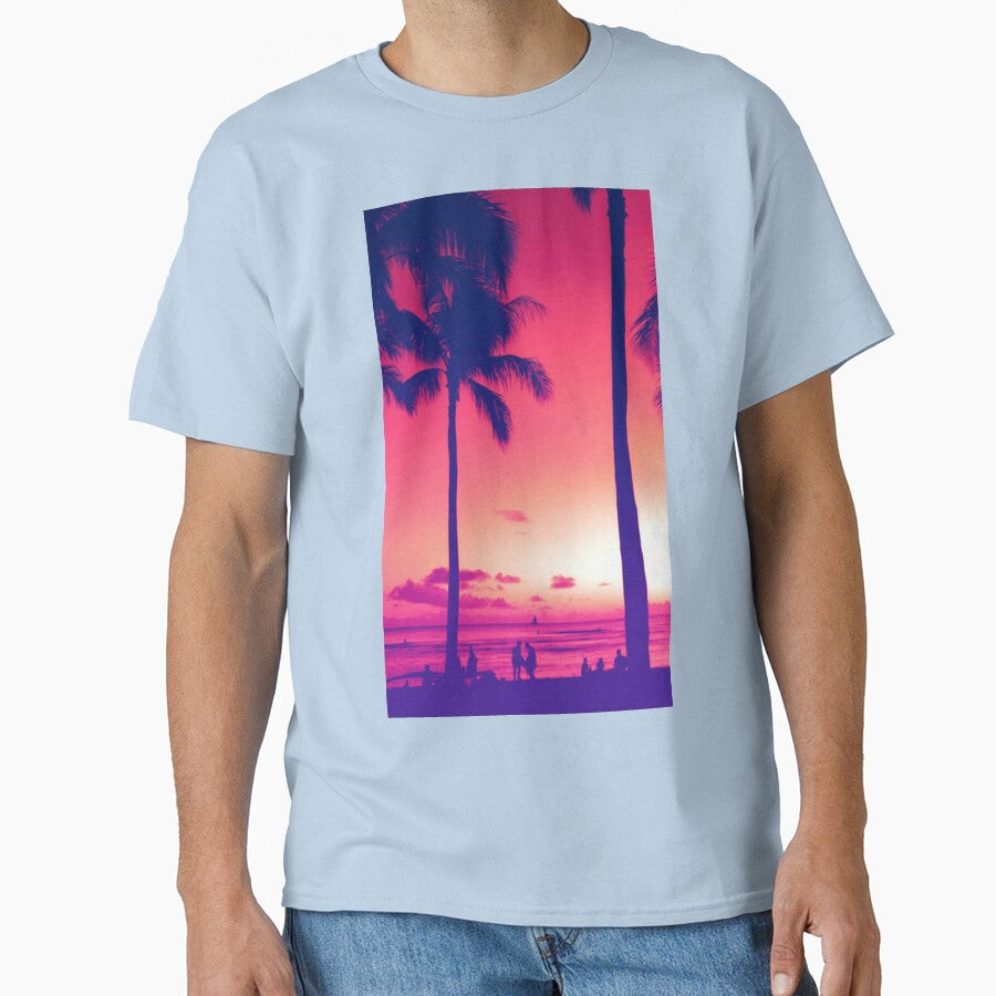 Vaporwave Sunset Beach by zerocult T-Shirts, Hoodie, Sweatshirt | BlankRebels.com (Image 1)