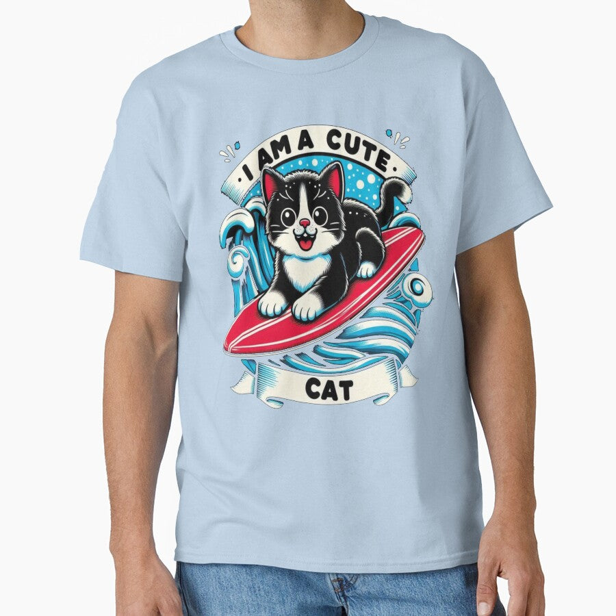 Cute Japanese cat surfing in wave the Great Classic T-Shirt by Ulykit Hoodie, Sweatshirt | BlankRebels.com (Image 1)
