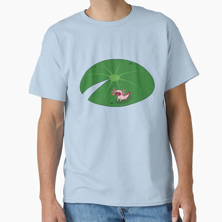 Tiny Happy Axolotl On A Lilypad — Cute Axolotl Design by dittoon T-Shirts, Hoodie, Sweatshirt | BlankRebels.com (Image 1)