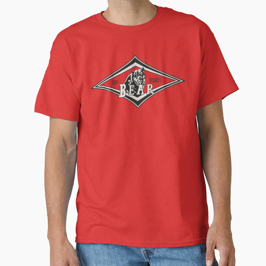 Vintage Surfing Bear Big Wednesday cult Surfboard red surf logo diamond retro T shirt by Kludoman Hoodie,... (Image 1)