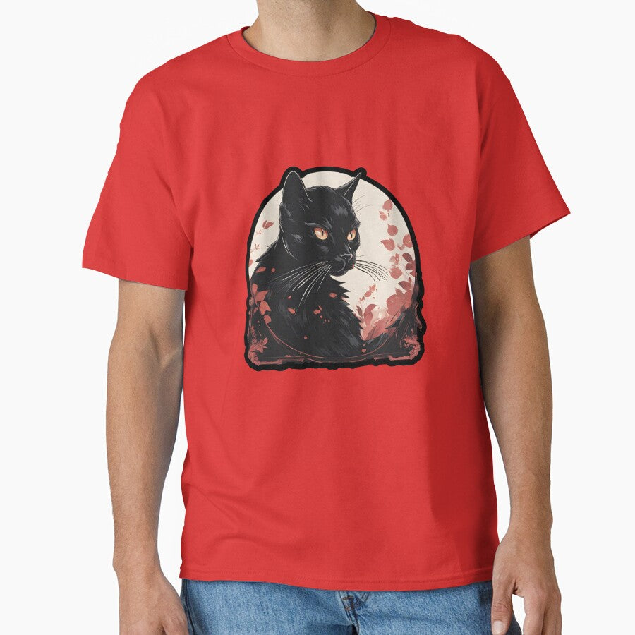 black cat and flowers by Catophile T-Shirts, Hoodie, Sweatshirt | BlankRebels.com (Image 1)