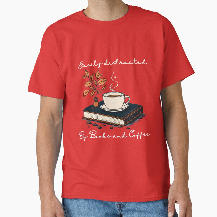 easily distracted by books and coffee by CaffeineDose T-Shirts, Hoodie, Sweatshirt | BlankRebels.com (Image 1)