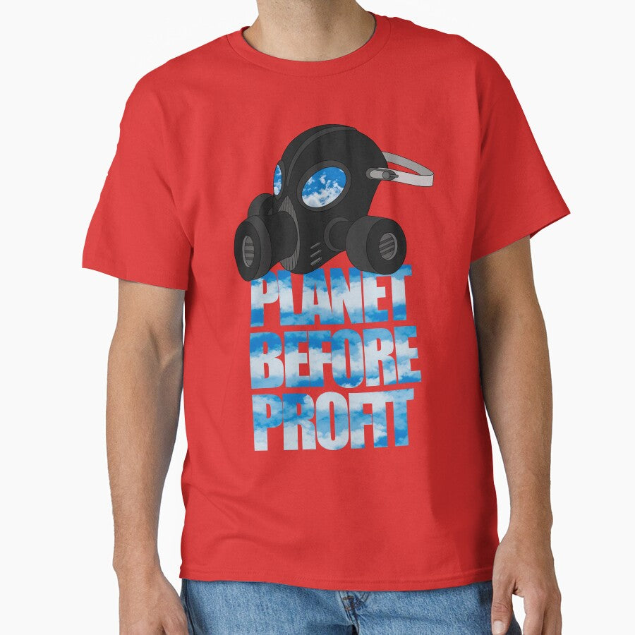 Planet before profit hand drawn mask artwork by Giovanni-c T-Shirts, Hoodie, Sweatshirt | BlankRebels.com (Image 1)