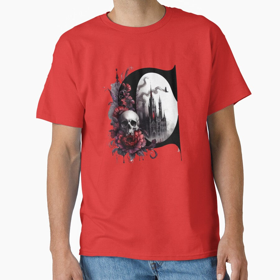Gothic Halloween Skull and Roses Design C by CultDigHoriz T-Shirts, Hoodie, Sweatshirt | BlankRebels.com (Image 1)