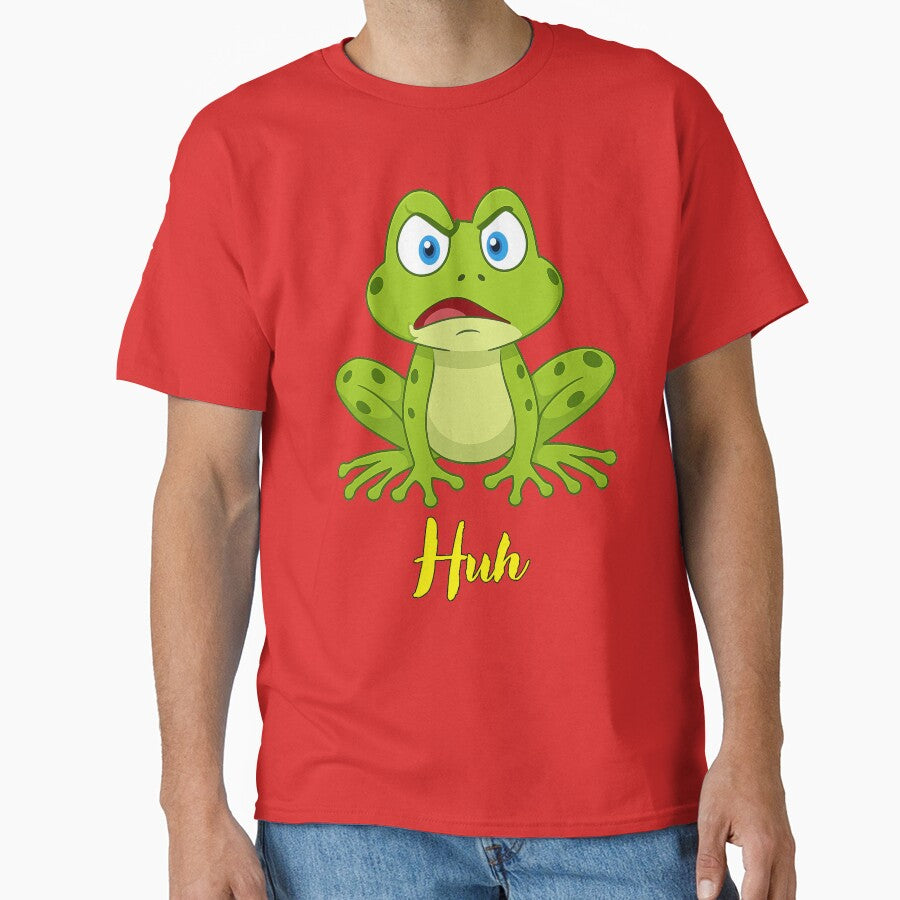 Huh Frog – Funny Confused Frog Reaction Meme Illustration by It's Bro Brand ★ ★ ★ ★ ★ T-Shirts, Hoodie, Sweatshirt (Image 1)