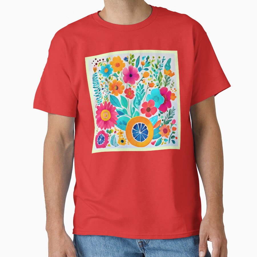 Vibrant Floral Fiesta Art by Health And Fitness Posts e-Store T-Shirts, Hoodie, Sweatshirt | BlankRebels.com (Image 1)