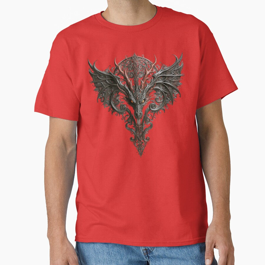 Aged Bronze Viking Dragon Art Print for Dark Fantasy Apparel, Celtic Knot Wall Art, Norse Mythology sweetshirt... (Image 1)