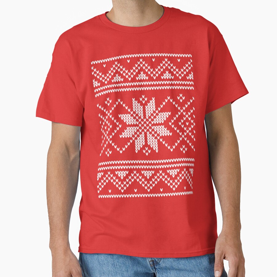 Christmas Sweater Pattern Red by Harry Draws Straws T-Shirts, Hoodie, Sweatshirt | BlankRebels.com (Image 1)