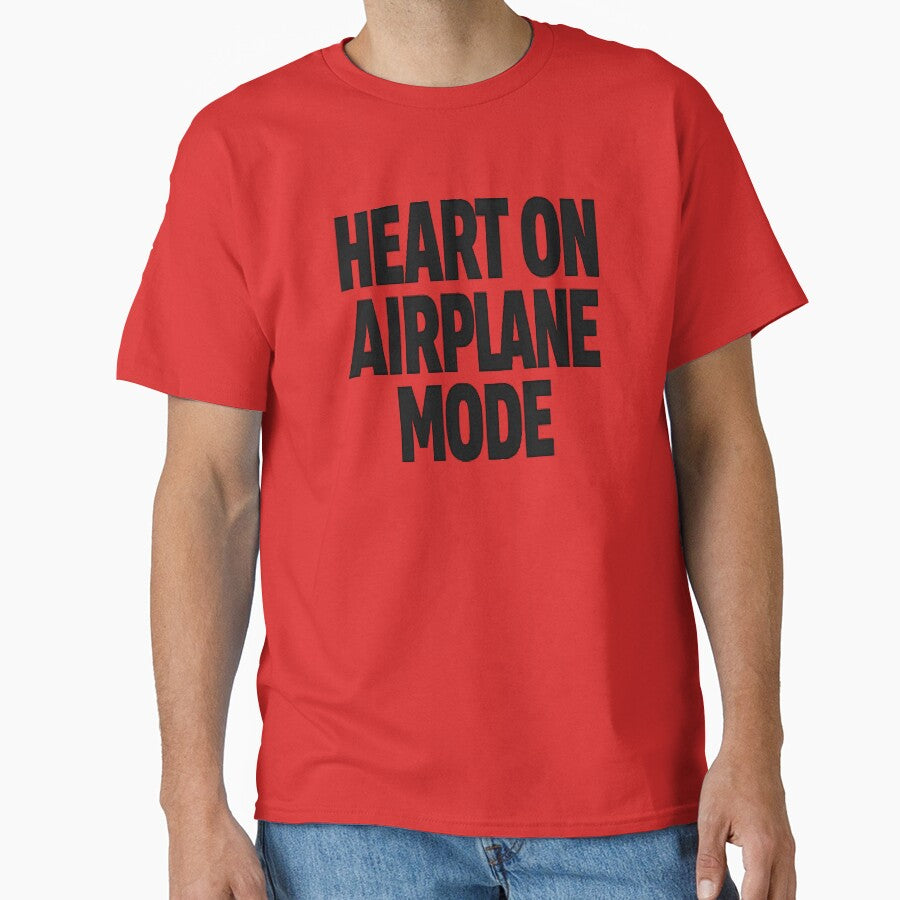 Heart on Airplane Mode – Minimal Black Typography by myforestfog T-Shirts, Hoodie, Sweatshirt | BlankRebels.com (Image 1)