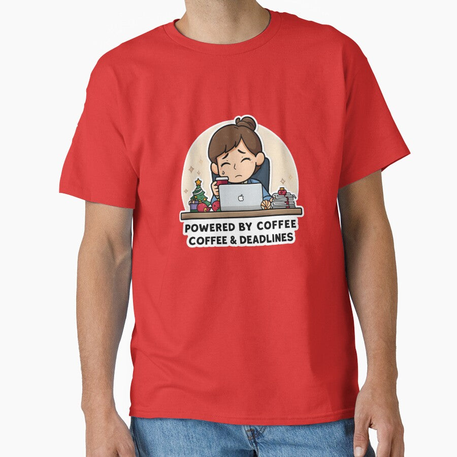 Office Survival Mode – Powered by Coffee & Deadlines Funny Christmas Design by gavinroyal T-Shirts, Hoodie,... (Image 1)