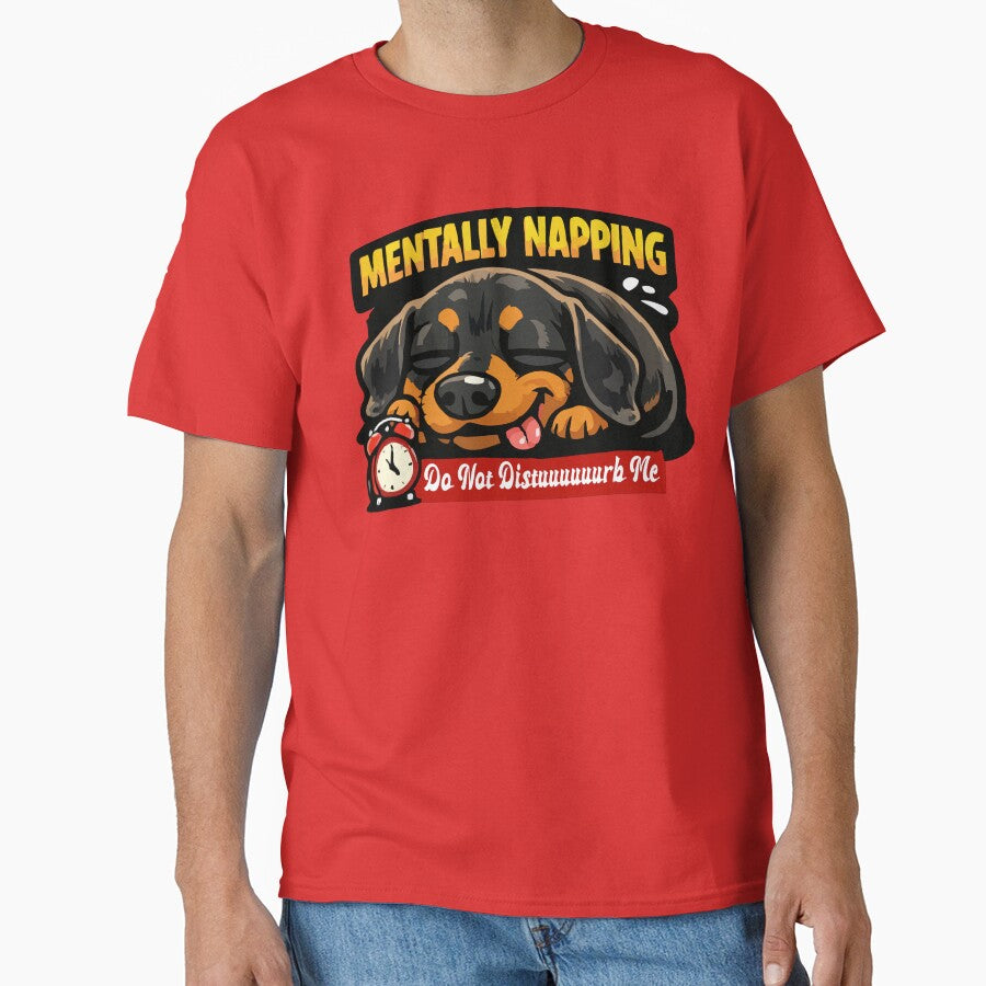 Dachshund Napping – Mentally Napping Mode by OneMoments T-Shirts, Hoodie, Sweatshirt | BlankRebels.com (Image 1)